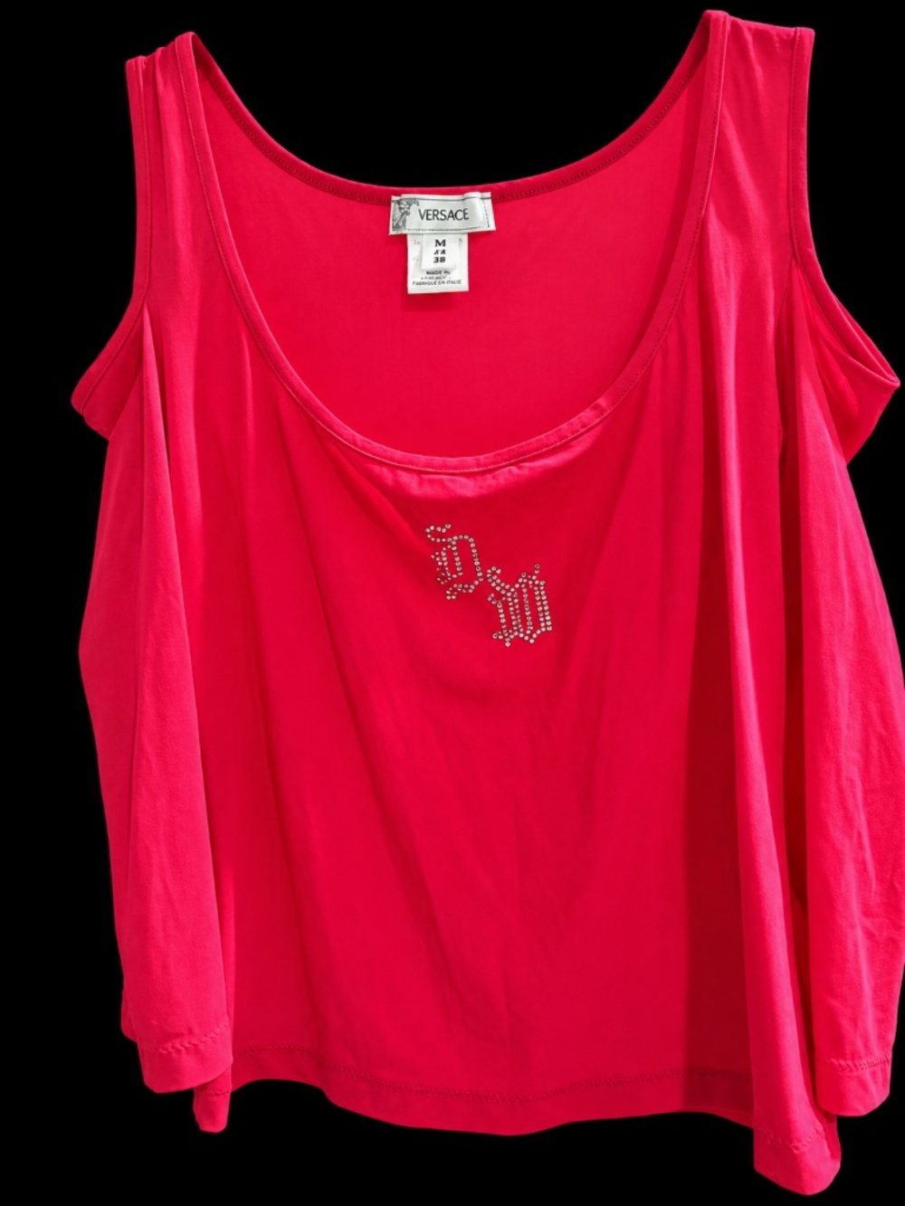Versace Vintage Red Cold Shoulder Embellished Top – Size M / IT 42 Never worn!